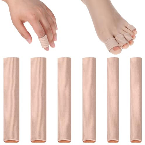Giantree Lot de 6 protège-orteils en silicone, 3 tailles, découpables, coussinets d'orteils, tubes en gel pour protège-doigts, cors, ampoules, callosités, orteils et doigts (S+M+L)