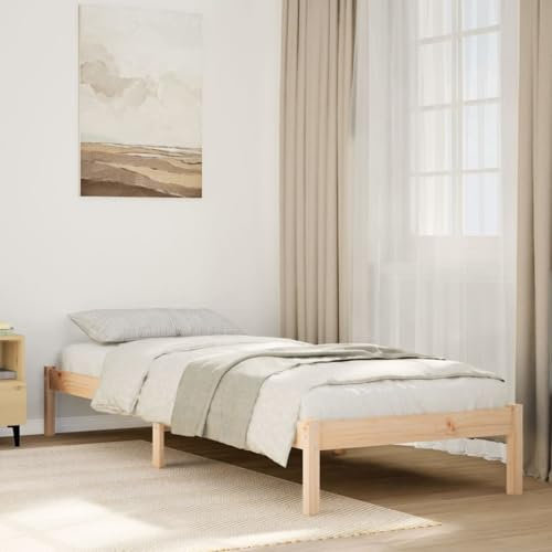 Iiaky Massivholzbett Extra Lang ohne Matratze Bed Frame Massivholzbett Holzbett Bettrahmen Bett Ohne Matratze 80x210 cm Kiefernholz // 852400