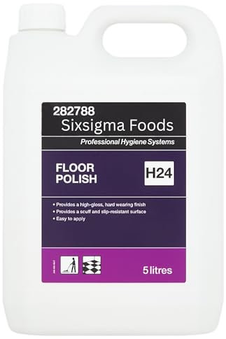 Floor Polish H24 5 Litres - durable floor polish that restores shine and protects surfaces - Ideal for commercial and home use, leaving floors smooth and glossy.