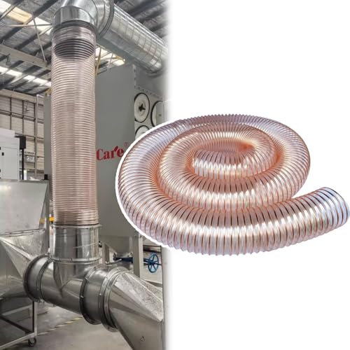 Absaugschlauch Transparenter PU-Schlauch for Rasensauger mit Fangkorb, 1 m flexibler Laubsauger-Sammelschlauch for Rasenmäher-Bagger(Dia-2 Inch(50mm))