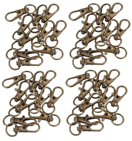 Wzxksoac 40pcs Metal Clasp Swivel Trigger Clips Snap Hooks Key Ring Bags DIY Craft Copper