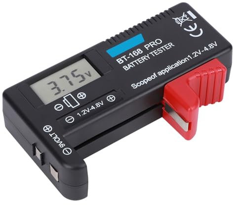 Telituny Digitaler Batterietester, LCD Spannungsprüfer, für CR2032/LR44/AAA/AA/C/D/9V/ Batterien, Tragbarer ABS Batteriekapazität Tester, Haushalt & Büro