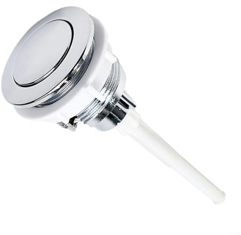 38 mm Einzelspülung WC Druckknopf Badezimmer Tank Deckel Ersatzteil Wassersparmechanismus ABS Konstruktion Fit für Zuhause Hotel Silber