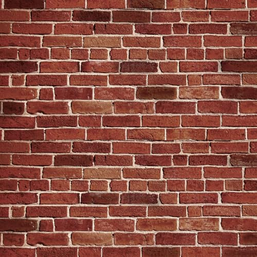 VitalCozy 4 x 30ft Christmas Brick Wall Backdrop Faux Brick Fireplace Decoration Photography Photo Background for Baby Shower Birthday Wedding Party Accessory (Dark Red)