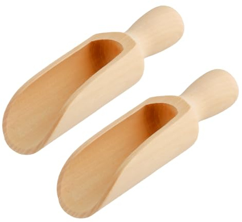 Lotsdonxia 2 palette in legno naturale da 140 mm, grandi porzionatori per sale da bagno e farina, multiuso, per chicchi di caffè, spezie, ingredienti secchi o artigianato