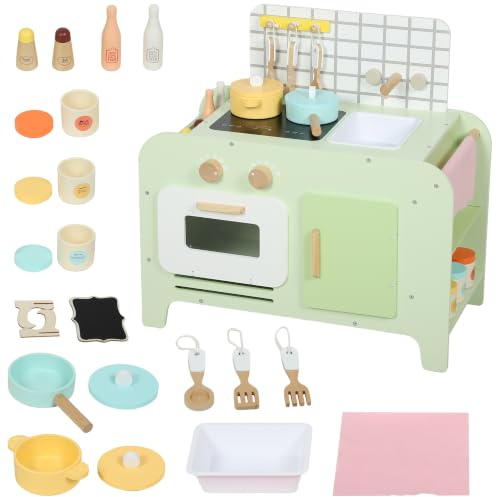 AIYAPLAY Kinderküche mit Mikrowelle Spüle und Zubehör ab 3 Jahren Grün | Spielküche, Spielzeugküche, Puppenküche, Spielset, Spielzeug für Kinder, Geschenk für Mädchen Jungen
