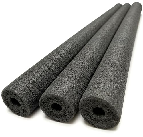 Paquete de 3 Fideos de Piscina Negros, Tubos flotantes de Espuma de PE Huecos, Antideslizantes y absorbentes de Golpes, con Datos de tamaño incluidos