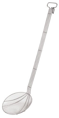 Paderno World Cuisine 11-Inch Stainless-Steel Wired Skimmer with Extra Long Handle