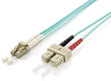 Equip LWL Patchkabel LC->SC 5.00m Multimode Duplex OM3 Turq Polybeutel