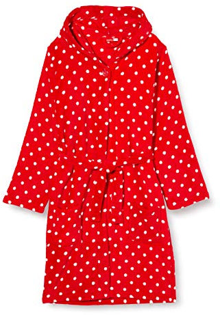 Playshoes Unisex Kinder Fleece-Bademantel Morgenmantel, Punkte, 122/128