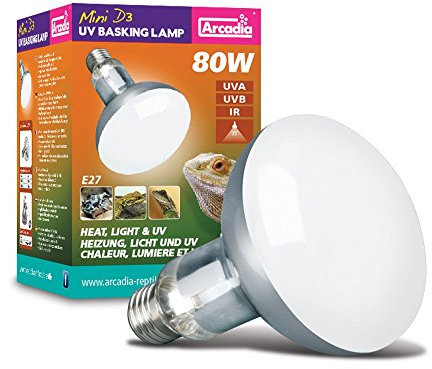 Arcadia SMA80E27 D3 UV Basking Lampe 80 Watt 2. Generation, 1 Stück (1er Pack)
