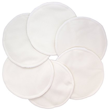 Coppette assorbilatte lavabili in bambù naturale, confezione da 6 (colore naturale)
