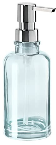 Oggi Round Glass Soap Dispenser Seifen-und Lotionspender, Glas, Aqua