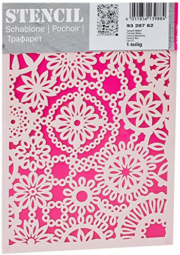 Efco Pochoir Fleurs Design 1 DIN A 5, en Plastique, Transparent