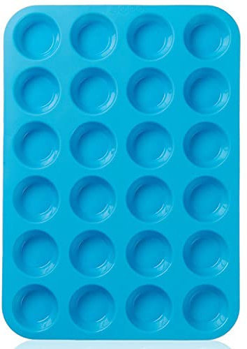 Muffinform 24er Mini Silikon Muffin Backform, Amison Antihaftbeschichtet Muffinform für Cupcakes, Brownies, Kuchen, Pudding, spülmaschinenfest, bpa-frei