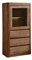 MASSIVMOEBEL24.DE | Vitrine Toronto #108 | Sheesham Massivholz | 70x40x145 cm | Smoked Cherry gebeizt | Glas- & Holztür | Höhenverstellbarer Glasboden | Vollmassiv & vormontiert