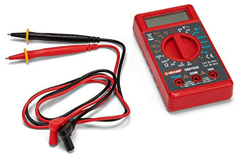 Multimetro Digitale. Tester digitale tascabile 6 funzioni, con Sonde. Amperometro, Voltmetro, ohmmetro, verifica continuità, DC/AC, diodo, batteria, resistenza.