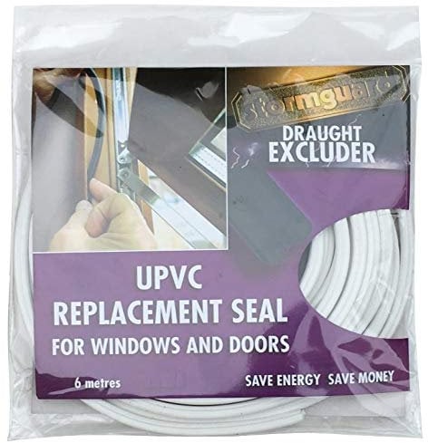 Junta recambio universal de PVC, para ajustar ventanas y puertas, Universal, 6 m Blanco