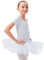 tanzmuster ® Ballettkleid Mädchen Tutu - Nele- aus weichem Baumwollstoff mit Glitzersteinen fürs Kinder Ballett Ballettbody Ballett Trikot, Weiß 128-134