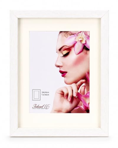 IDEAL TREND 3D Objektrahmen Holz Bilderrahmen Wanddeko Collage Poster Shirt Trikot Rahmen HR: Farbe: Weiß | Format: 18x24