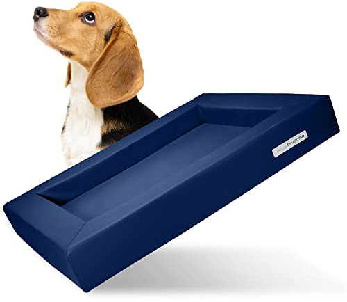dogsfavorite Hunde-Bett - waschbares Hundekörbchen - hochwertiges Hundesofa - gelenkschonendes Hundekissen - robuste Hundematte - Hundekorb - Gr. L 110 x 90cm - Marine