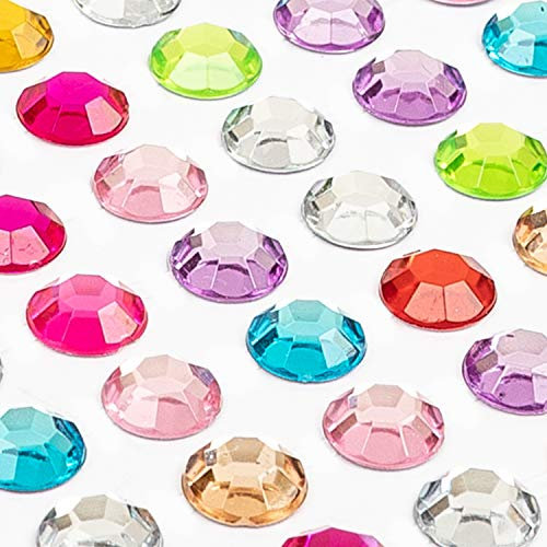 Movoja Bunte Strasssteine - runde Glitzersteine 880 Stück 4 mm selbstklebend zum Verzieren und Basteln | Schmucksteine zum aufkleben | Steinchen Dekosteine Bastelsteine Bunt