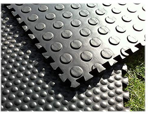 6pk ASC Horse Stable Floor Mats for Floor Lining 24 ft sq / 2.22m sq - Flooring Liner - Dotted Design for Grip - 22mm Thick - Hard Wearing