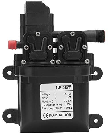 Pompe à eau à membrane 12V 120W, Pompe à membrane à amorçage automatique à haute pression avec pressostat automatique, débit maximal d'aspiration de 2 à 8L/min, utilisé sur la pelouse