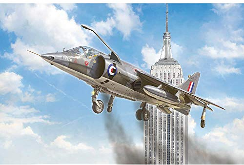 Italeri 1435 510001435-1:72 Harrier GR.1 Transatlantic Air Race, Model Building, Construction Kit, Standing Model Making, Crafts, Hobby, Gluing, Plastic Kit, Unpainted