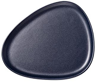 LindDNA Curve Speiseteller aus Steingut in der Farbe Navy Blue, Maße: 30cm x 26cm x 1,5cm, 990168