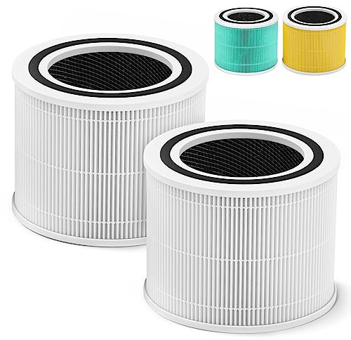 Core 300 - Filtro di ricambio per purificatore d'aria LEVOIT Core 300 e Core 300S VortexAir, Core 300-RF, H13 True HEPA 3 in 1, sistema di filtrazione al carbone attivo, confezione da 2, bianco