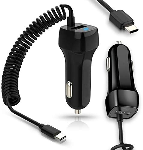 Auto KFZ Ladekabel kompatibel für Samsung Galaxy Auto Dual Ladeadapter KFZ Ladegerät USB-C Schnelles Lade Kabel Daten Gerät 3,1A Schwarz, Smartphone:Samsung Galaxy Note 10 Lite