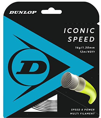 Dunlop Unisex-Adult Iconic Speed Tennis Racket String, Natural, One Size