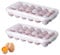 2 piezas Contenedor de Huevo, Bandeja de Huevos, Caja de Plástico para Huevos, Caja de Huevos Portátil, Caja Organizadora de Huevos, con Tapa, 18 Rejillas, para Almacenar Huevos