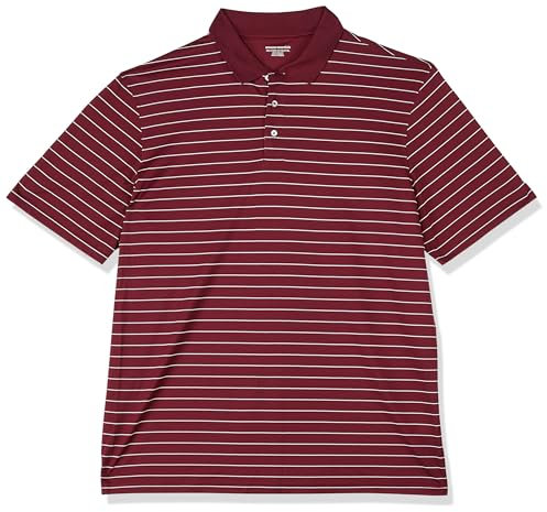 Amazon Essentials Herren Golf-Polo-Shirt, Schnell Trocknend, Normale Passform, Dunkles Burgunderrot, L