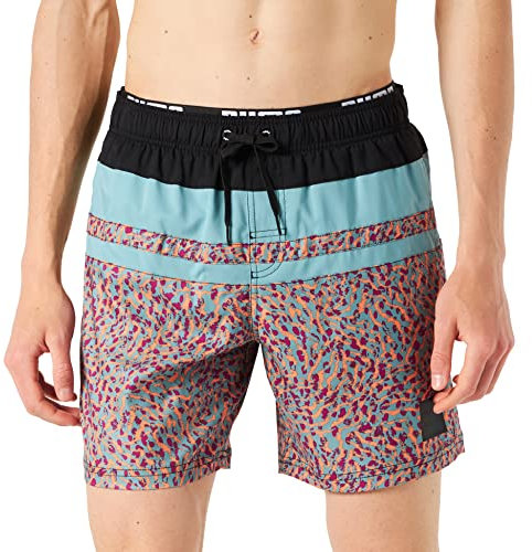 PUMA Heritage Stripe Mid Shorts, Pantaloncini da Surf Uomo, Pink Combo, Small