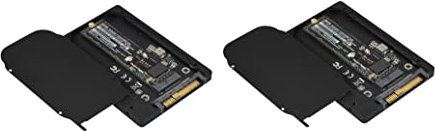 ADWITS 2 Packungen U.2 NVMe SSD-Laufwerk, 32Gbit/s M.2 Key-M (PCIe 4.0/3.0) zu U.2 (SFF-8639) 2,5-Zoll-7-mm-SSD-Konverter, kompatibel mit AHCI-SSD, Vollaluminium-CNC-Gehäuse -Schwarz