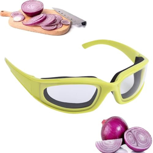 Nikou Zwiebelschneidebrille, Zwiebelbrille Tränenfreie Zwiebel Brille Spritzschutzschutz Brille Schützen Sie Ihre Augen vor Tränen Schutzbrille Augenschutz Küchenhelfer(Grün)