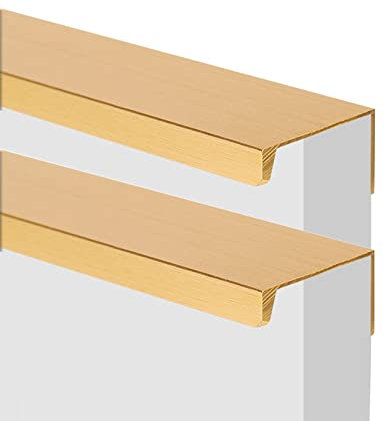 2 Stück Möbelgriff gebürstetes Gold unsichtbar Schrankgriffe Versteckt SchubladenKnöpfe Modernes Türgriff Hinterschraubgriff für Schlafzimmer Kleiderschrank Profilgriff (Länge 1200mm)