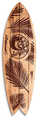 DECLINA, Surfbrett, dekorativ, Wanddekoration, Druck auf Aluminium, Surfbrett, Surfbrett, 100 x 30 cm