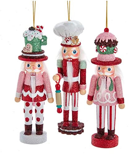 Kurt Adler HA0596 Lot de 3 décorations pour gâteau, cacao et pain d'épice Motif casse-noisette Hollywood 15,2 cm