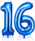 OFFCUP Luftballon Zahlen 16, Riesige Folienballon in 40 - 101cm, Geburtstag Deko Jubiläum, Geburtstagsdeko Ballons für Mädchen Jungen Geburtstagsdeko/Jubiläums Deko/Silvester Deko