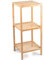 BAKAJI Scaffale da Bagno Portaoggetti in Legno Bambù, Mensole a Colonna Multiuso, Organizer Libreria Cucina, Garage, Giardino, Libreria Colore Naturale, Interni ed Esterni (3 Ripiani)