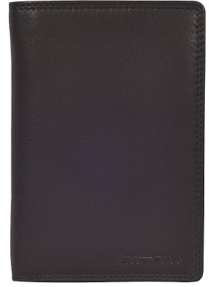 Hill Burry Leder Heeren Portemonnaie I Geldbörse I Brieftasche | Karten etui | Geldbeutel Wallet Portmonee Echtleder RFID Schutz hochwertig naturgegerbt Black Schwarz