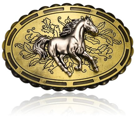 BBOTEN Western Gürtelschnalle Pferd Gürtelschnalle für Herren Damen Cowboy Rodeo Texas Gürtelschnallen Herren Western Cowboy, GRAU, Small
