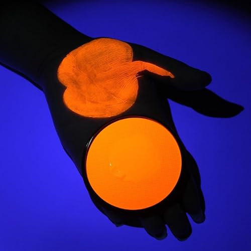 KARLOR Pintura facial UV, 30 g, color neón para el cuerpo, color fluorescente, luz negra, maquillaje neón, teatro, carnaval, festival, fiesta UV, brilla en la oscuridad (23#naranja)