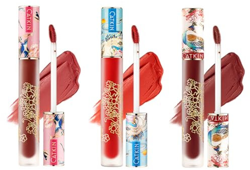 CATKIN 3 PCS Liquid Lipstick Set, Velvet Matte Finish, High Impact Lipcolor, Liquid Lip Stain, Long Lasting, Waterproof, No Transfer, Vegan