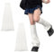 XQMMGO Stulpen Damen Lolita Leg Warmers, Winter Beinstulpen Stricken, für Frauen und Mädchen Knöchelwärmer 40cm- 60cm Hohe fußlose Kniestrümpfe (Weiß)