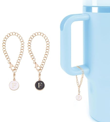 shixpiov Buchstaben-Anhänger für Stanley-Cup, Perlenkette, Zubehör, Stanley-Cup, Initialen-Anhänger für Griff, Wasserflasche, Schmuck, Becher, Name-ID,Letter
