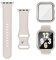 Joehwerr Cinturino 3 in 1 per Apple Watch da 41 mm con custodia e pellicola protettiva, cinturino sportivo in silicone e custodia protettiva con vetro temperato 9H per iWatch serie 9/8/7, Starlight